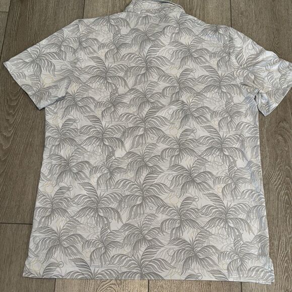 Travis Mathew Golf Polo Shirt Mens XL Grey Floral Palm Tree Athletic Tropical - Picture 7 of 7